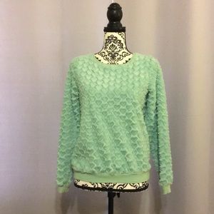 Fluffy Mint Green Sweater Girls XL